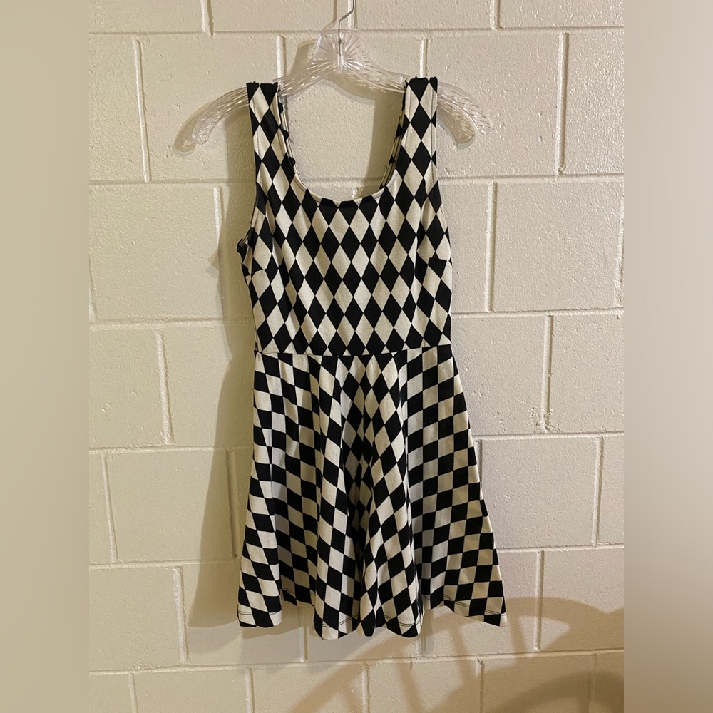 Forever 21 black and white checkered skater dress